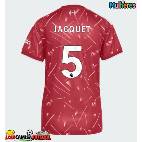 Camisa de Futebol Liverpool Jeremy Jacquet #5 Equipamento Principal Mulheres 2026-27 Manga Curta
